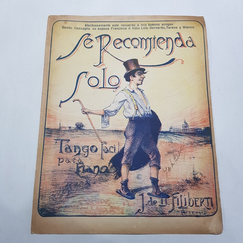 Imagen 1 de 3 de Antigua Partitura Tango 1910 Se Recomienda Solo Mag 59642