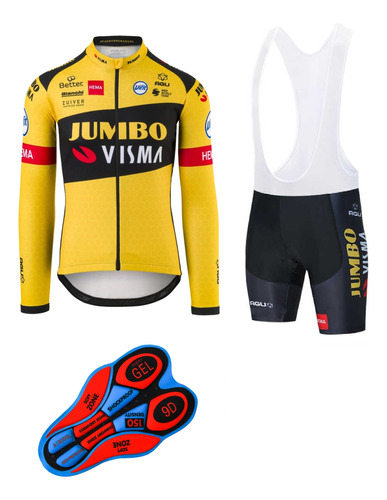 Uniforme Ciclismo Jumbo Badana Gel Manga Larga Bicicleta