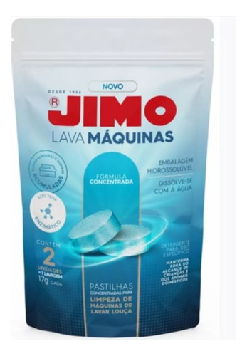 Kit C/ 2 Limpa Máquinas De Lavar Louças Jimo Pastilhas 2x17g