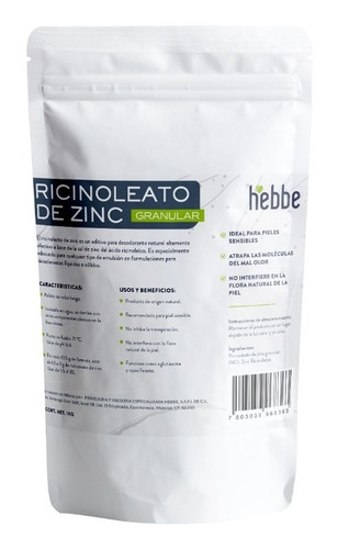 Ricinoleato De Zinc Perlas Puro Uso Desodorante Sólido 1kg