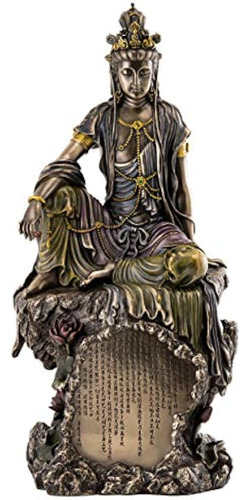 Colección Superior Estatua De Bodhisattva De Agua Y Luna Qua