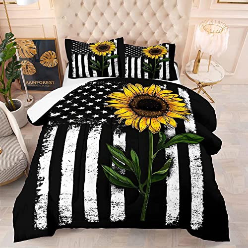 Juego De Ropa De Cama Con Bandera Americana, Tamaño King, Am