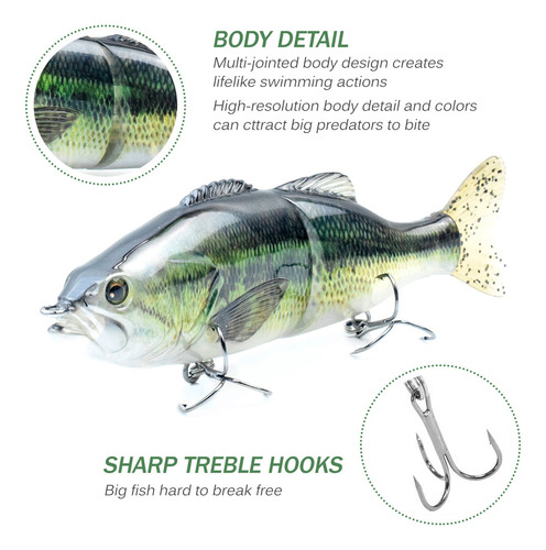 Cebo De Pesca For Truchas De 6.7 Pulgadas: 2 Segmentos Que