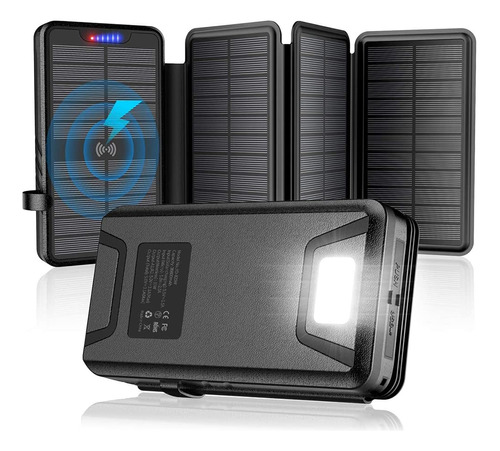 Cargador Solar 38800mah Portatil Power Bank Dual 5v31a10w Qi