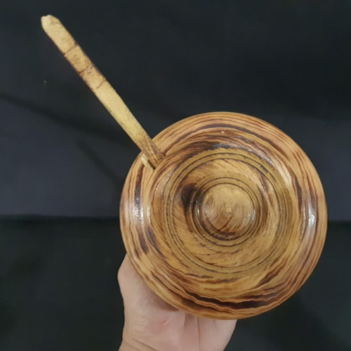 Imagem 4 de 10 de Farinheiro Madeira Feito Mão C/colher 15x3cm 660g Disponivel