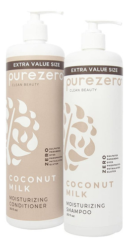 Purezero Set ChampĂș Y Acondicionador Leche De Coco 20 Oz