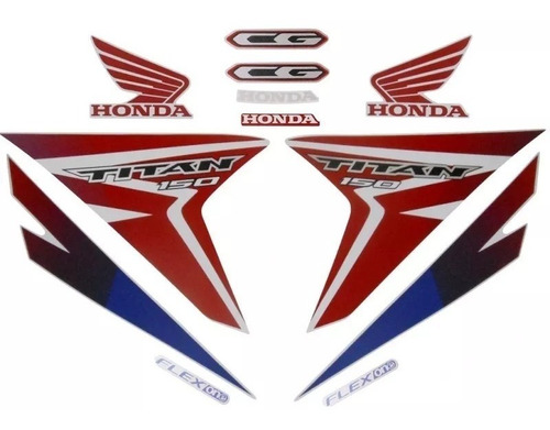 Imagem 1 de 1 de Kit Adesivo Jogo Faixas Moto Honda Titan 150 2015 Ex Branca