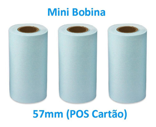 50 Rolos Papel Mini Bobina Térmica 57mm 57x18 P/ Impressora
