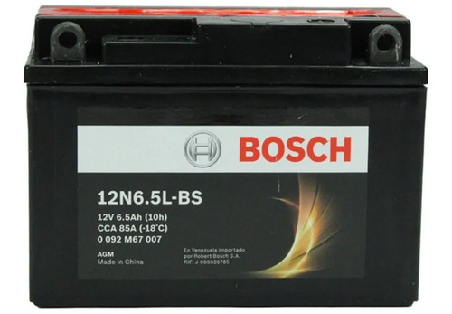 Bateria 12n6.5l-bs Bosch Moto M6 Agm