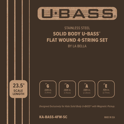 Cuerdas Para Ubass Flat Wound Solid Body Ka-bass-4fw-sc Kala