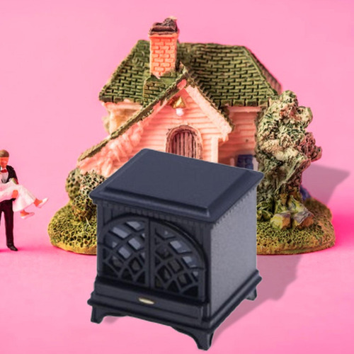 2 Chimenea De Casa De Muñecas En Miniatura, Negro