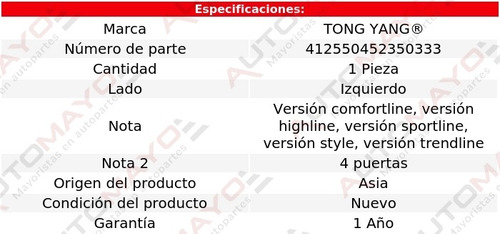 Un Marco Radiador Izquierdo Tong Yang Jetta 2011-2018