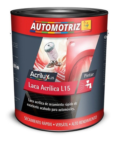 Tinta Acrilux L15 Laca Acrilica Vp Automotriz Negro Galón