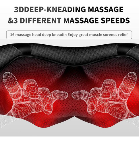 Masajeador Shiatsu De Cuello Y Espalda Con Calor Modelo 3d Color