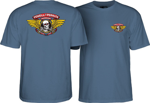 Powell Peralta Camiseta Con Alas, Azul Índigo, Talla S