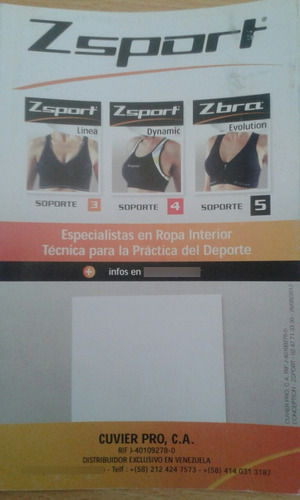Sostén Sujetador Brasier Deportivo Zbra Evolution Zsport 32b