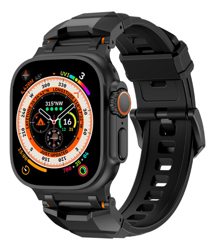 Vapho Correa Deportiva De Lujo Para Apple Watch A11 Negro 42/44/45/46/49 Mm