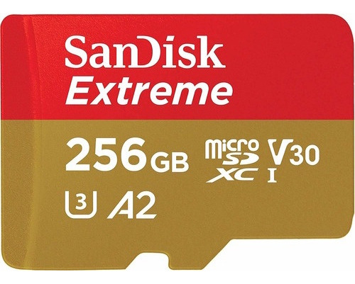 Sandisk Tf Extreme 190 MB/s 256 GB (rojo/dorado) A2