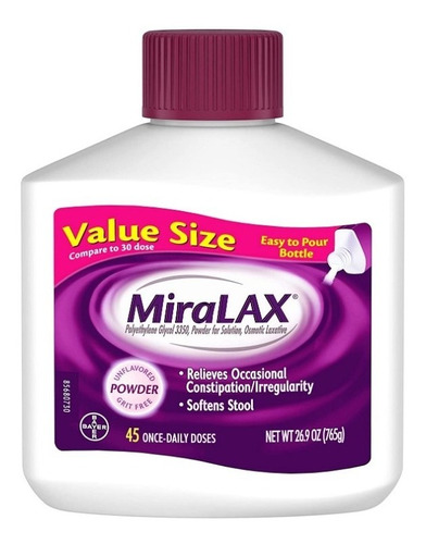 Laxante Miralax Powder Laxative, 45 Dosis, 26.9 Onzas