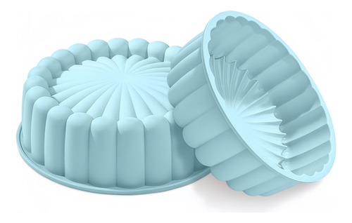 Molde De Silicón Redondo Diseño Solar Antiadherente Para Pan, Gelatinas Y Pasteles 2 Pzs
