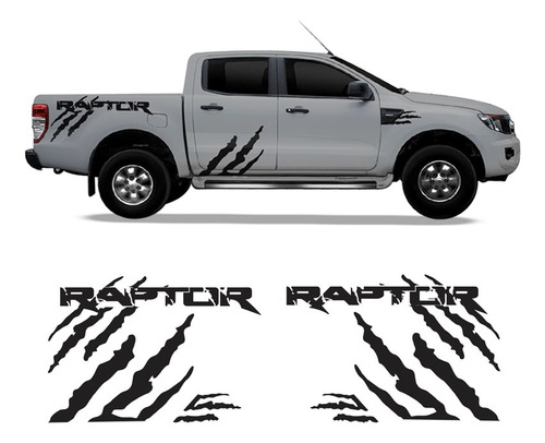 Kit Adesivo Ford Ranger Raptor Faixa Lateral Preta Tuning