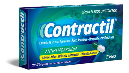 Contractil Pack Hemorroides . Capsulas X 30 + Crema X 20g Sin Sabor