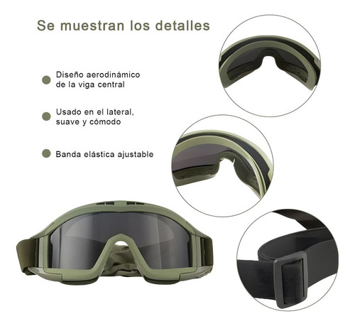 Policia Careta Gafas Goggle Militar Táctico Lentes Color Amarillo
