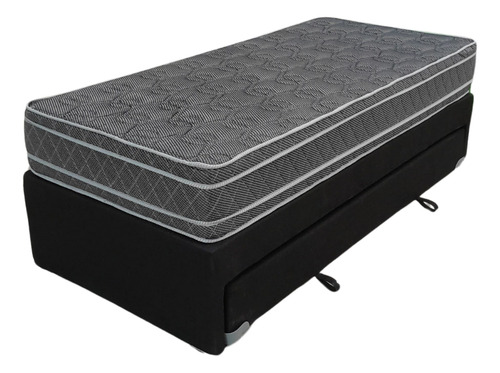 Sommier Carricama Ayfa Colchon Euro Top 1 1/2 Plaza 100x200 Color Negro