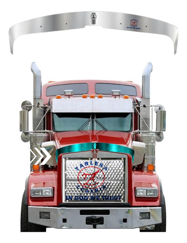 Mosquitero Kenworth T800, W900b Acero Inoxidable Con Logo.