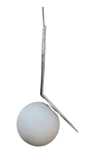 Lampara Techo Con Globo Vidrio Opal Cromo Roma Pt