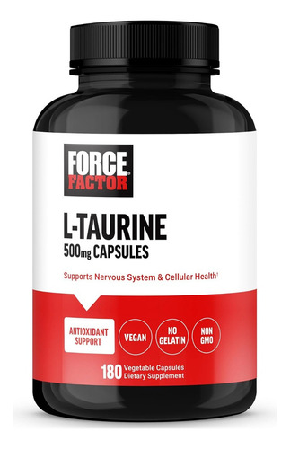 Force Factor Taurina 500mg Apoyo Sistema Nervioso Vegano180x Sabor Sin Sabor