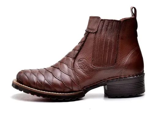 Bota Country Masculina Escamada Cano Curto Texana Botina