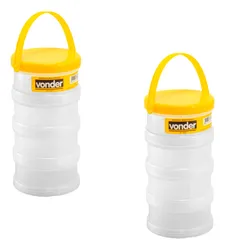 Comprar Kit 2 Estojo Organizador Multiuso Com 4 Potes Alça Vonder no Mercado Livre
