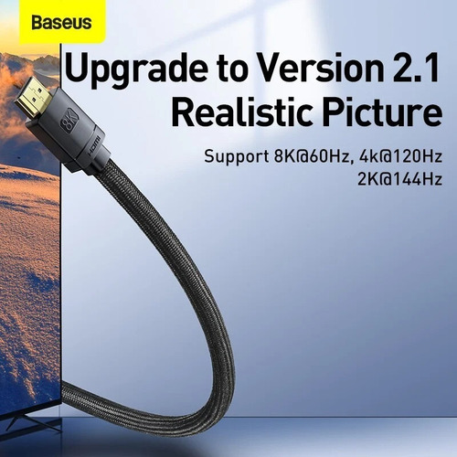 Imagen 12 de 12 de Cable Adaptador Alta Definición Hdmi/hdmi 8k 2m Negro Baseus