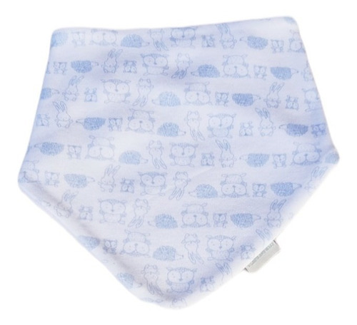 Imagen 1 de 3 de Babero Bandana Con Broche Interlock Estampado Animalitos