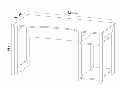 Mueble Escritorio/mesa Gamer Negro/azul Me4152.0002