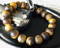 Comprar Pulseras De Cuarzo Natural: Ojo De Tigre Amarillo Mate
