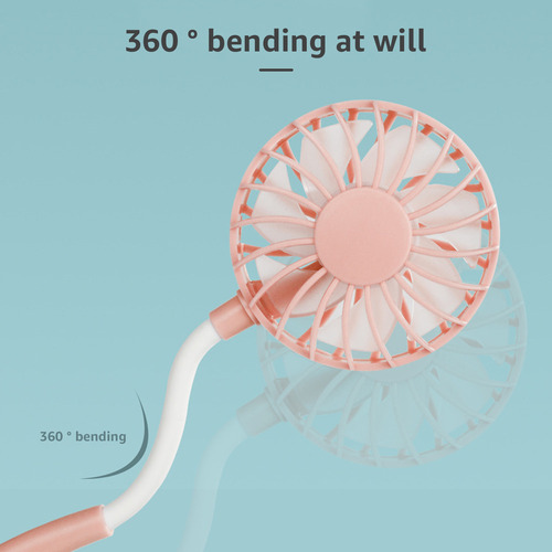 A Ventilador De Cuello Portátil Recargable Con Manos Libres