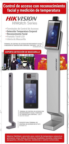 Hikvision Terminal Reconocimiento Facial Temperatura K1t671
