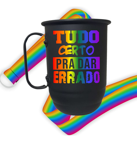 Caneca Personalizada De Alumínio 500ml Com Tirante.