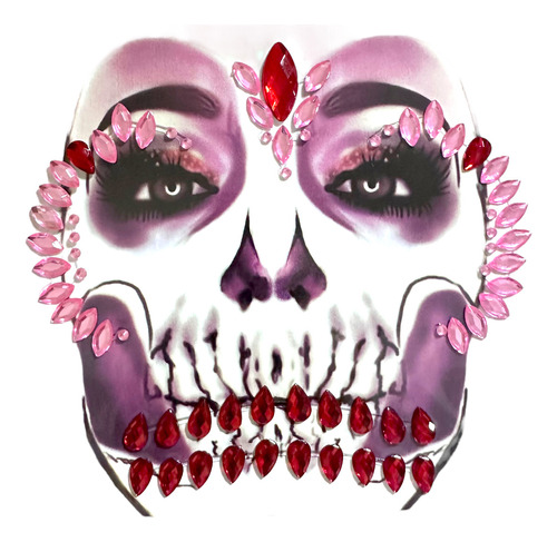 Pegatina Brillo Face Sticker Hallowen Maquillaje Catrina #32