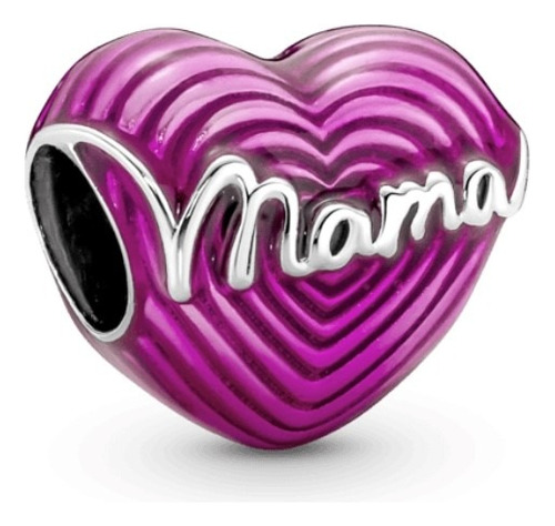 Charm Corazón De Mamá Radiante De Plata Ley 925 + Caja