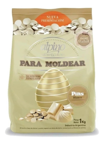 Pins Blanco Baño De Reposteria Alpino Chocolate  1kg