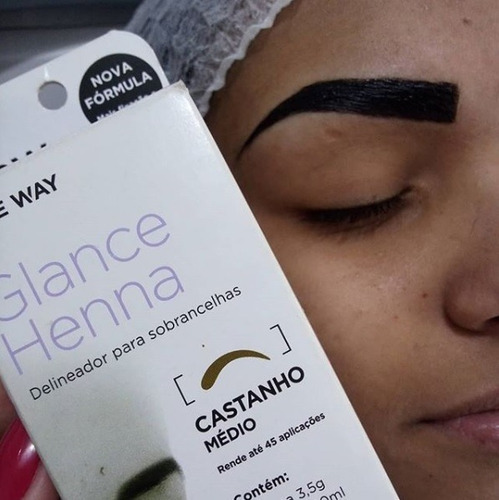Glance Henna Castanho Médio Henna Indiana Para Sobrancelha