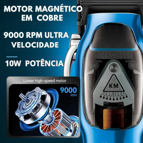 Maquina Cortar Cabelo Sem Fio Profissional Ultra Potente 10w