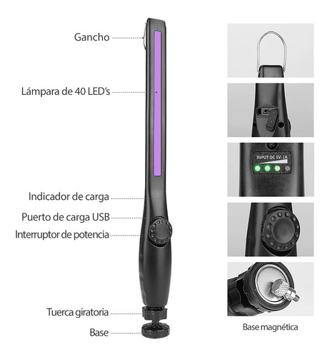Lampara Desinfectante Uv Portatil Germicida