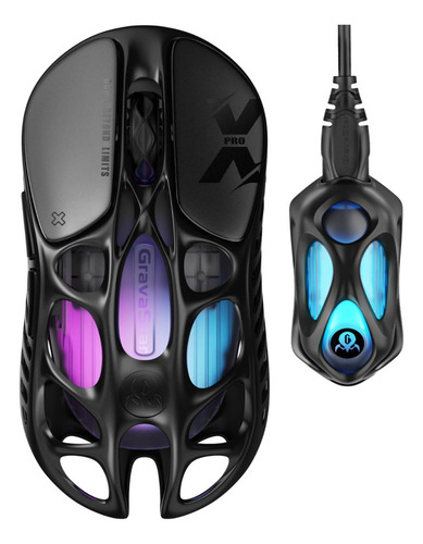 Mouse Gamer Rgb Profissional Gravastar Mercury X Pro 8k Cor Preto