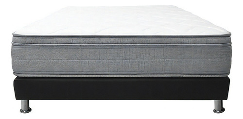 Colchón de espuma Romance Relax Pedic Esencial + base Acacia Matrimonial con doble Euro pillow