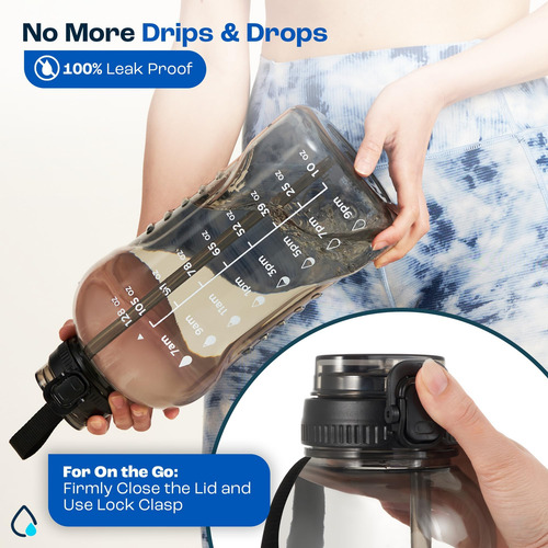 Aquafit Botella De Agua De 1 Galón Con Marcador De Tiempo -