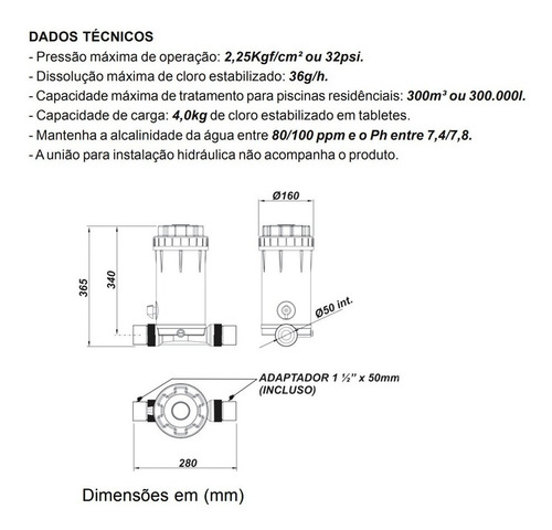 Imagem 6 de 8 de Dosador De Cloro Ate 4 Kg Para Piscinas Automático Sodramar